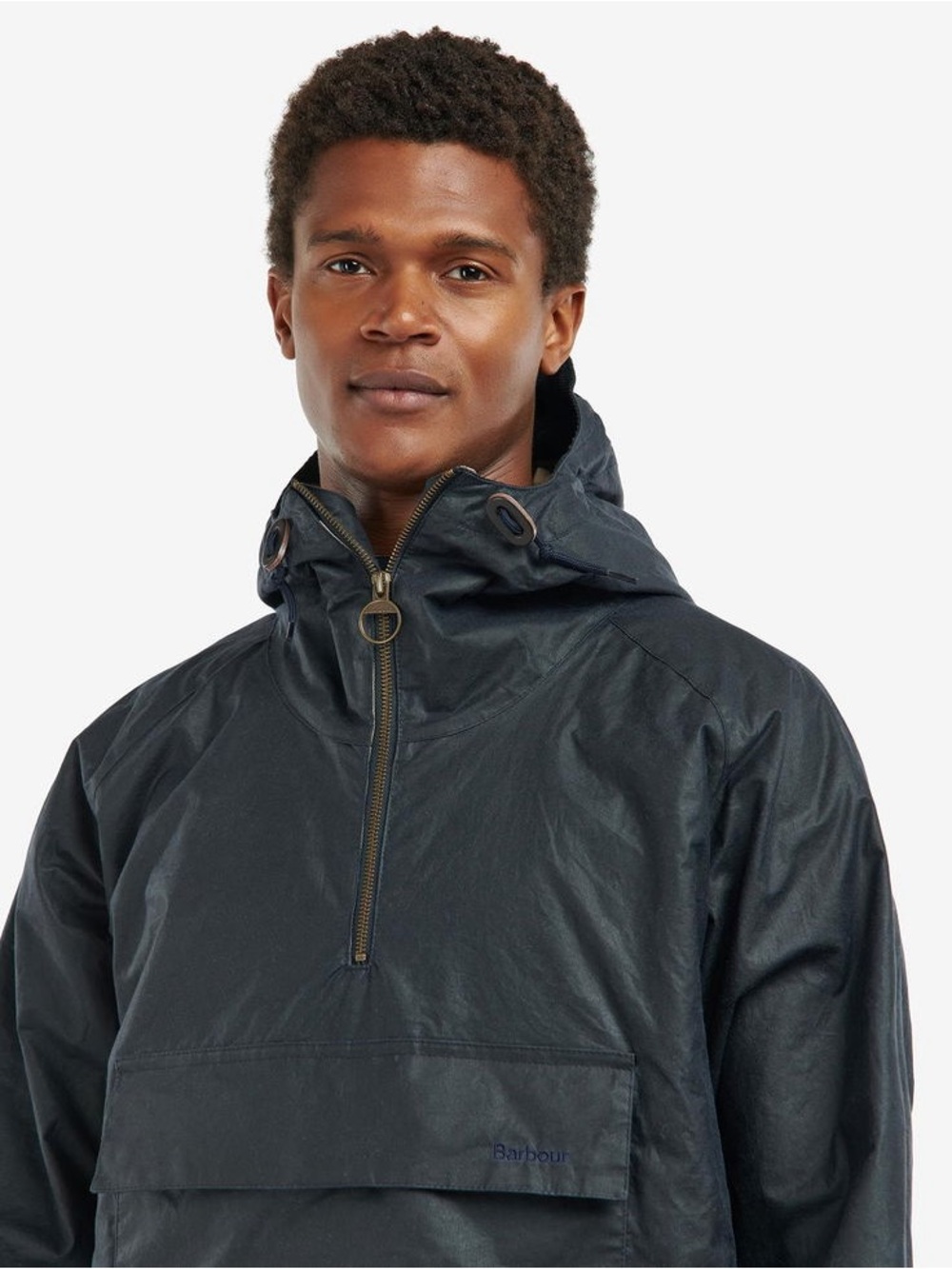 Barbour Men's Black Hooded Waxed Pullover